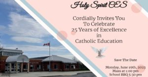 Save the Date:  Holy Spirit’s 25th Anniversary Celebration